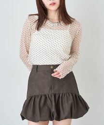 チュールドットシアープルオーバー