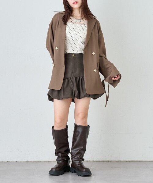 w closet（ダブルクローゼット）の「チュールドットシアープルオーバー（Tシャツ/カットソー・レディース・アイボリー/ブラック・FREE）」の10枚目の写真