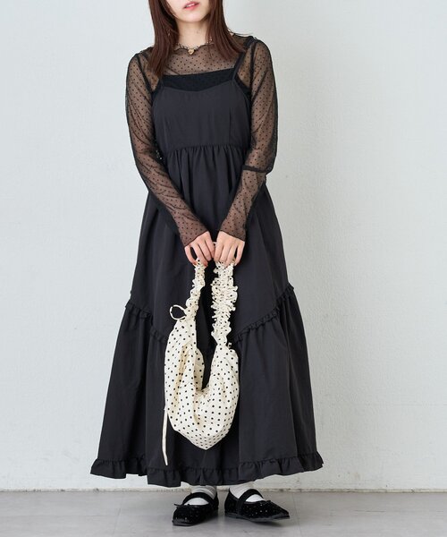 w closet（ダブルクローゼット）の「チュールドットシアープルオーバー（Tシャツ/カットソー・レディース・アイボリー/ブラック・FREE）」の22枚目の写真