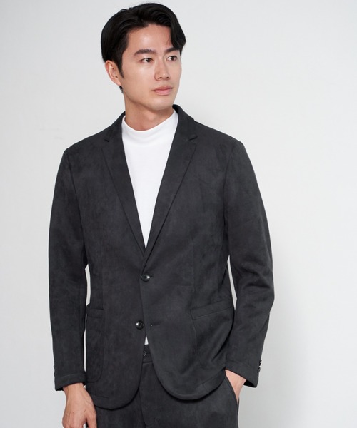 ikka（イッカ）の「【セットアップ対応】GOKU楽ワークスエードライクジャケット（テーラードジャケット・メンズ・ブラック/ベージュ・M/L/XL/S）」の11枚目の写真