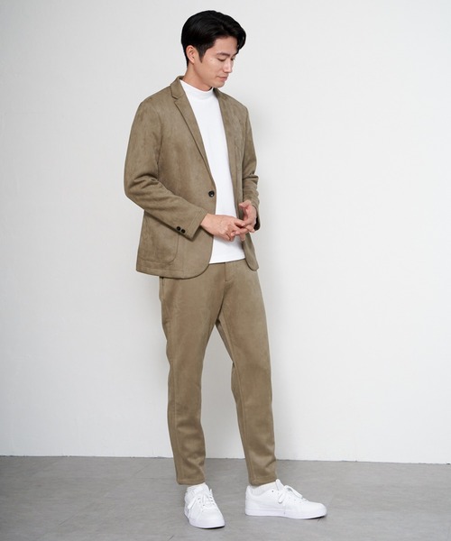 ikka（イッカ）の「【セットアップ対応】GOKU楽ワークスエードライクジャケット（テーラードジャケット・メンズ・ブラック/ベージュ・M/L/XL/S）」の15枚目の写真