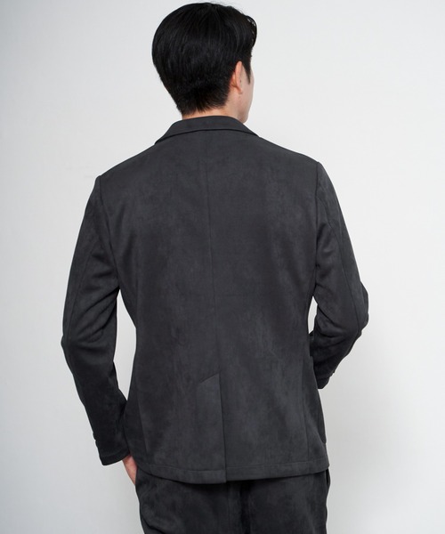 ikka（イッカ）の「【セットアップ対応】GOKU楽ワークスエードライクジャケット（テーラードジャケット・メンズ・ブラック/ベージュ・M/L/XL/S）」の12枚目の写真