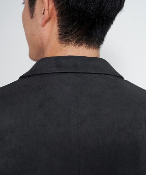 ikka（イッカ）の「【セットアップ対応】GOKU楽ワークスエードライクジャケット（テーラードジャケット・メンズ・ブラック/ベージュ・M/L/XL/S）」の4枚目の写真