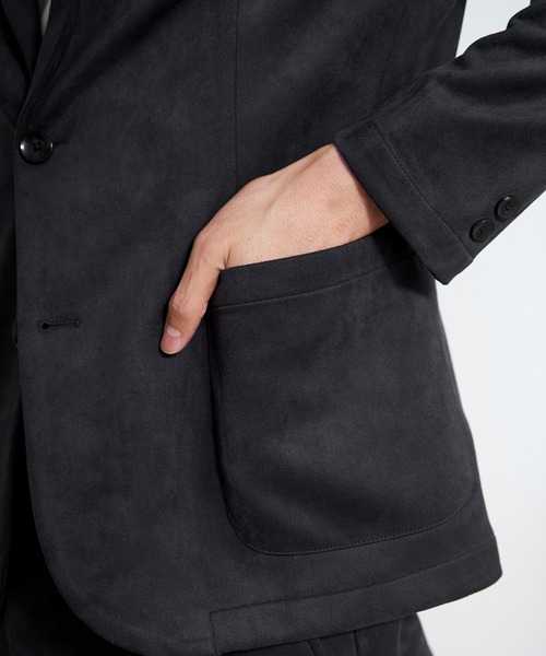 ikka（イッカ）の「【セットアップ対応】GOKU楽ワークスエードライクジャケット（テーラードジャケット・メンズ・ブラック/ベージュ・M/L/XL/S）」の19枚目の写真