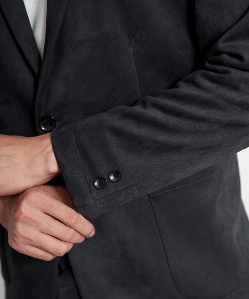 ikka（イッカ）の「【セットアップ対応】GOKU楽ワークスエードライクジャケット（テーラードジャケット・メンズ・ブラック/ベージュ・M/L/XL/S）」の22枚目の写真