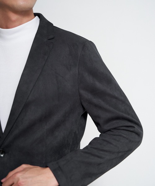 ikka（イッカ）の「【セットアップ対応】GOKU楽ワークスエードライクジャケット（テーラードジャケット・メンズ・ブラック/ベージュ・M/L/XL/S）」の10枚目の写真