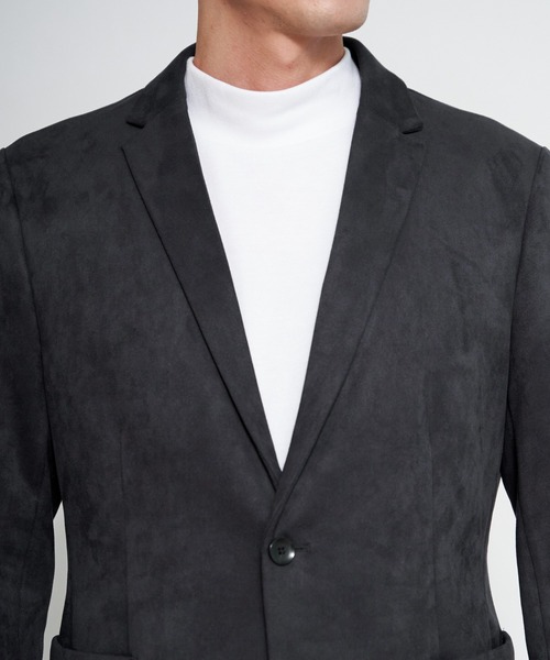 ikka（イッカ）の「【セットアップ対応】GOKU楽ワークスエードライクジャケット（テーラードジャケット・メンズ・ブラック/ベージュ・M/L/XL/S）」の16枚目の写真