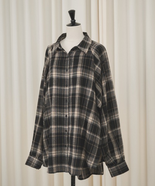 AIC.(エーアイシー)の「マルチウェイチェックオーバーシャツ(シャツ/ブラウス・レディース・ブラック/ブラウン/ベージュ・FREE)」の10枚目の写真