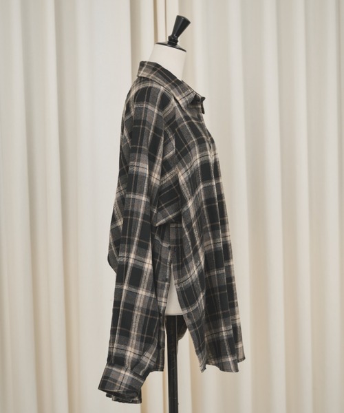 AIC.(エーアイシー)の「マルチウェイチェックオーバーシャツ(シャツ/ブラウス・レディース・ブラック/ブラウン/ベージュ・FREE)」の11枚目の写真