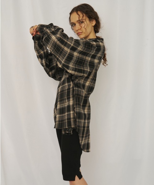 AIC.(エーアイシー)の「マルチウェイチェックオーバーシャツ(シャツ/ブラウス・レディース・ブラック/ブラウン/ベージュ・FREE)」の19枚目の写真