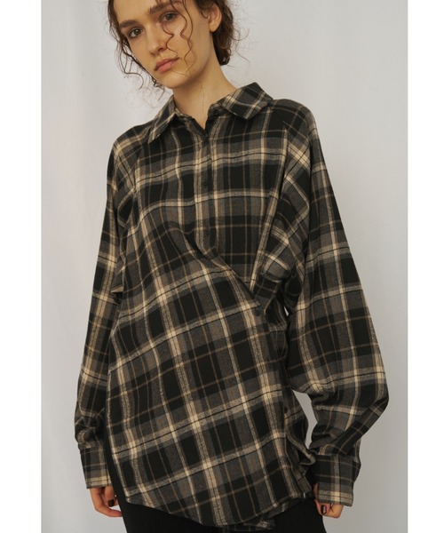 AIC.(エーアイシー)の「マルチウェイチェックオーバーシャツ(シャツ/ブラウス・レディース・ブラック/ブラウン/ベージュ・FREE)」の16枚目の写真