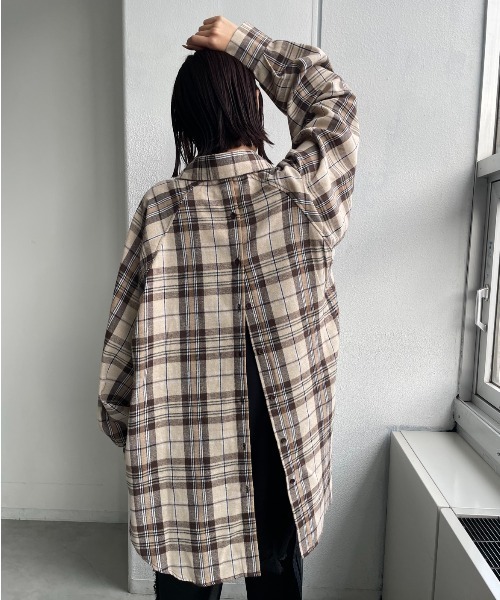 AIC.（エーアイシー）の「マルチウェイチェックオーバーシャツ（シャツ/ブラウス・レディース・ブラック/ブラウン/ベージュ・FREE）」の12枚目の写真