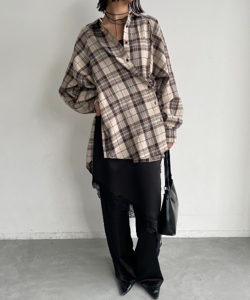 AIC.（エーアイシー）の「マルチウェイチェックオーバーシャツ（シャツ/ブラウス・レディース・ブラック/ブラウン/ベージュ・FREE）」の20枚目の写真