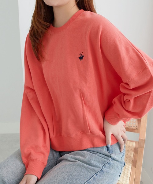 BEVERLY HILLS POLO CLUB(ビバリーヒルズポロクラブ)の「【BEVERLY HILLS POLO CLUB】コクーンシルエットスウェット(Tシャツ/カットソー・レディース・オレンジ/ブラック/ブルー/オートミール・M)」の4枚目の写真