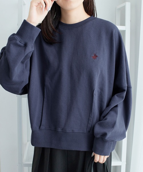 BEVERLY HILLS POLO CLUB(ビバリーヒルズポロクラブ)の「【BEVERLY HILLS POLO CLUB】コクーンシルエットスウェット(Tシャツ/カットソー・レディース・オレンジ/ブラック/ブルー/オートミール・M)」の3枚目の写真