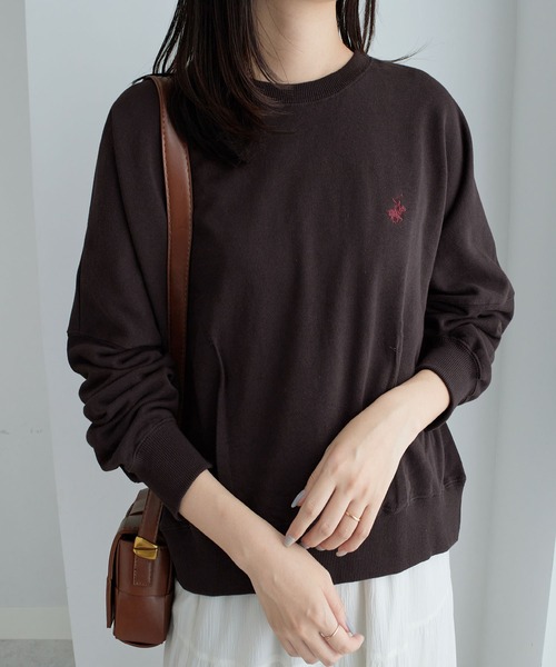 BEVERLY HILLS POLO CLUB(ビバリーヒルズポロクラブ)の「【BEVERLY HILLS POLO CLUB】コクーンシルエットスウェット(Tシャツ/カットソー・レディース・オレンジ/ブラック/ブルー/オートミール・M)」の1枚目の写真