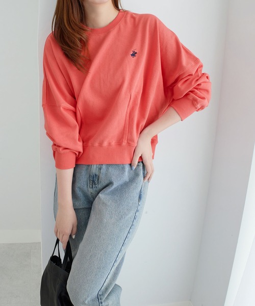 BEVERLY HILLS POLO CLUB(ビバリーヒルズポロクラブ)の「【BEVERLY HILLS POLO CLUB】コクーンシルエットスウェット(Tシャツ/カットソー・レディース・オレンジ/ブラック/ブルー/オートミール・M)」の6枚目の写真