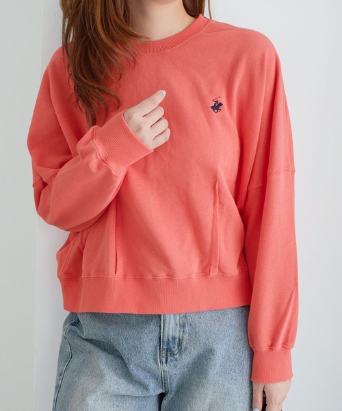 BEVERLY HILLS POLO CLUB(ビバリーヒルズポロクラブ)の「【BEVERLY HILLS POLO CLUB】コクーンシルエットスウェット(Tシャツ/カットソー・レディース・オレンジ/ブラック/ブルー/オートミール・M)」の5枚目の写真