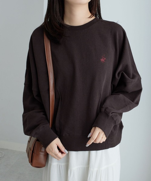BEVERLY HILLS POLO CLUB(ビバリーヒルズポロクラブ)の「【BEVERLY HILLS POLO CLUB】コクーンシルエットスウェット(Tシャツ/カットソー・レディース・オレンジ/ブラック/ブルー/オートミール・M)」の14枚目の写真