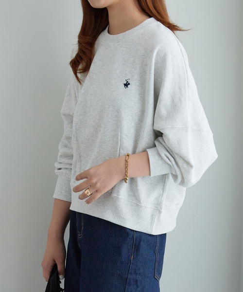 BEVERLY HILLS POLO CLUB(ビバリーヒルズポロクラブ)の「【BEVERLY HILLS POLO CLUB】コクーンシルエットスウェット(Tシャツ/カットソー・レディース・オレンジ/ブラック/ブルー/オートミール・M)」の19枚目の写真