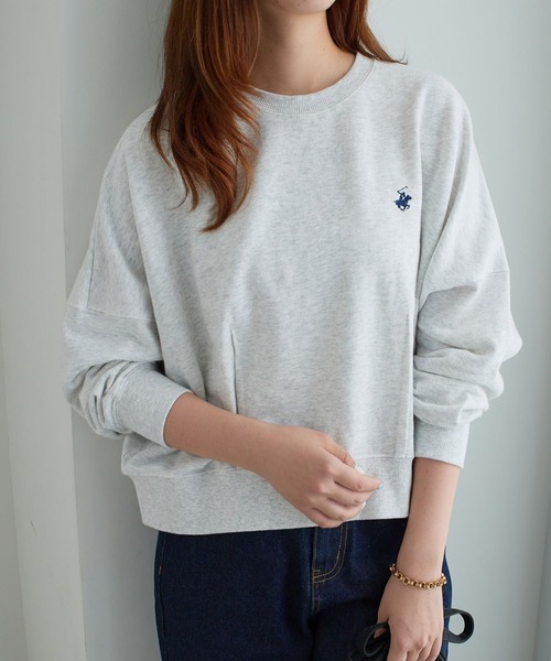 BEVERLY HILLS POLO CLUB(ビバリーヒルズポロクラブ)の「【BEVERLY HILLS POLO CLUB】コクーンシルエットスウェット(Tシャツ/カットソー・レディース・オレンジ/ブラック/ブルー/オートミール・M)」の18枚目の写真