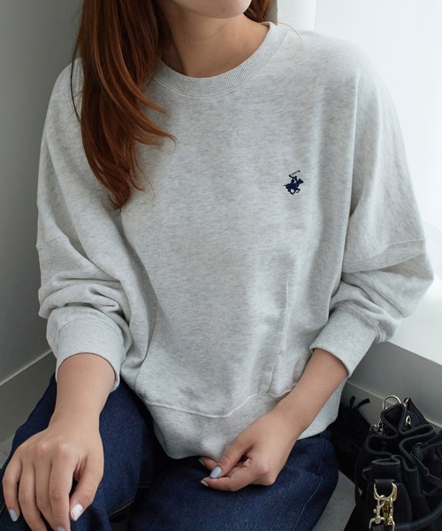 BEVERLY HILLS POLO CLUB(ビバリーヒルズポロクラブ)の「【BEVERLY HILLS POLO CLUB】コクーンシルエットスウェット(Tシャツ/カットソー・レディース・オレンジ/ブラック/ブルー/オートミール・M)」の20枚目の写真