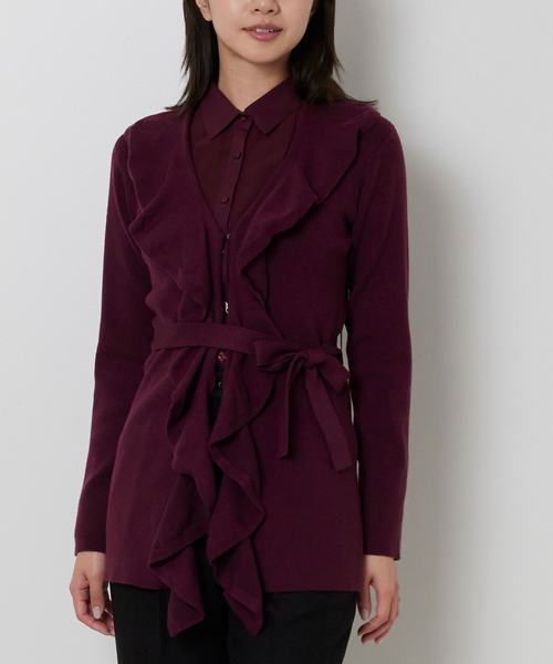 NARACAMICIE（ナラカミーチェ）の「【NARACAMICIE】フリルカーディガン（カーディガン/ボレロ・レディース・ブラック/ブルー/レッド・M）」の3枚目の写真