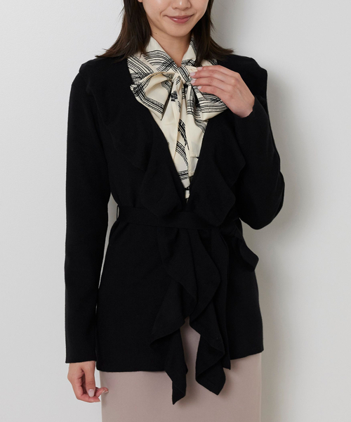 NARACAMICIE（ナラカミーチェ）の「【NARACAMICIE】フリルカーディガン（カーディガン/ボレロ・レディース・ブラック/ブルー/レッド・M）」の4枚目の写真