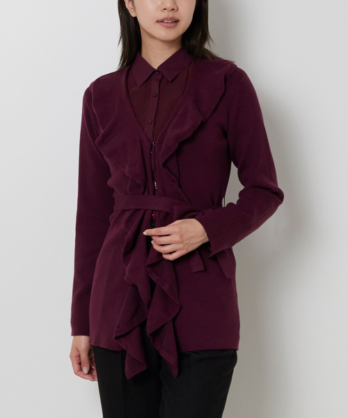 NARACAMICIE（ナラカミーチェ）の「【NARACAMICIE】フリルカーディガン（カーディガン/ボレロ・レディース・ブラック/ブルー/レッド・M）」の5枚目の写真