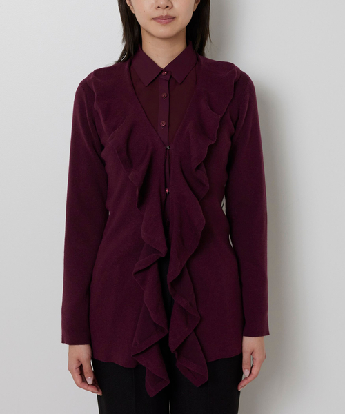 NARACAMICIE（ナラカミーチェ）の「【NARACAMICIE】フリルカーディガン（カーディガン/ボレロ・レディース・ブラック/ブルー/レッド・M）」の7枚目の写真