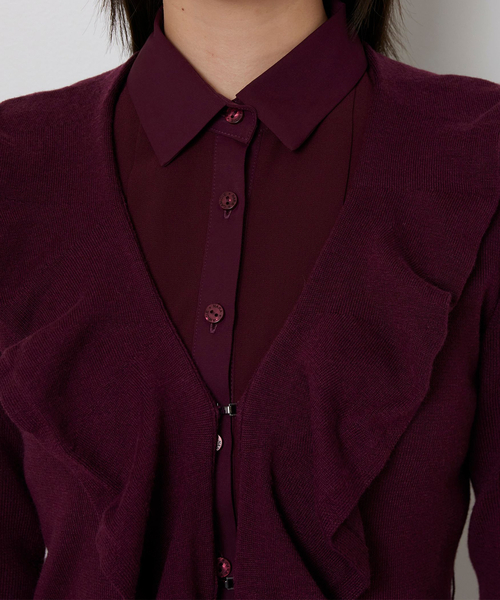 NARACAMICIE（ナラカミーチェ）の「【NARACAMICIE】フリルカーディガン（カーディガン/ボレロ・レディース・ブラック/ブルー/レッド・M）」の10枚目の写真