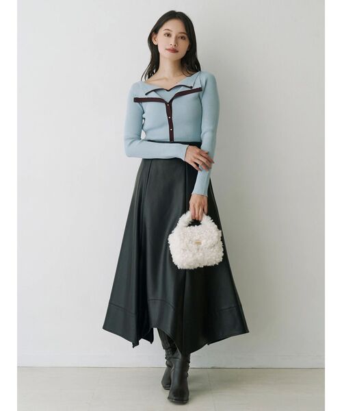 MERCURYDUO(マーキュリーデュオ)の「ハンカチヘムフレアスカート(スカート・レディース・ブラック/ブラウン・SMALL/MEDIUM)」の3枚目の写真