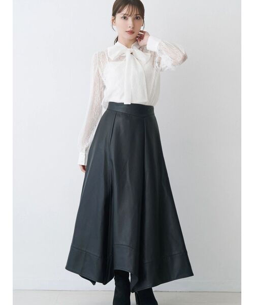 MERCURYDUO(マーキュリーデュオ)の「ハンカチヘムフレアスカート(スカート・レディース・ブラック/ブラウン・SMALL/MEDIUM)」の10枚目の写真