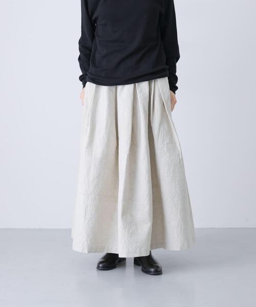 かぐれ（カグレ）の「Tuck skirt（スカート・レディース・ライトベージュ/ブラック・FREE）」の17枚目の写真