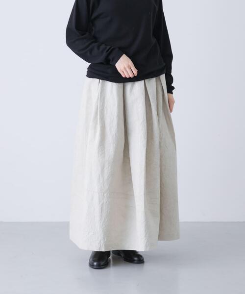 かぐれ（カグレ）の「Tuck skirt（スカート・レディース・ライトベージュ/ブラック・FREE）」の16枚目の写真