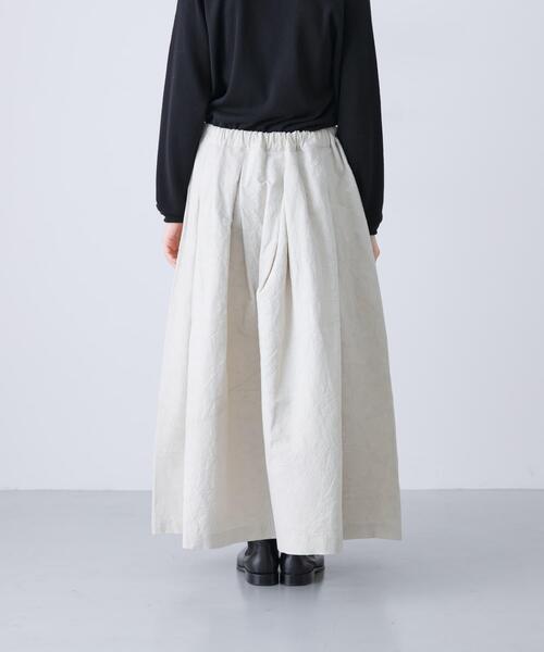 かぐれ（カグレ）の「Tuck skirt（スカート・レディース・ライトベージュ/ブラック・FREE）」の11枚目の写真