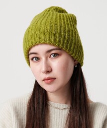 カラー ニットキャップ/オリーブ
