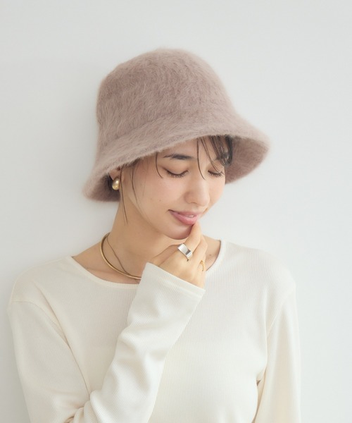 KATHARINE ROSS（キャサリンロス）の「【KATHARINE ROSS】【JUNK PRODUCTIONS】ライクアンゴラベルハット（ハット・レディース・ホワイト/グレー/ベージュ・MEDIUM）」の18枚目の写真