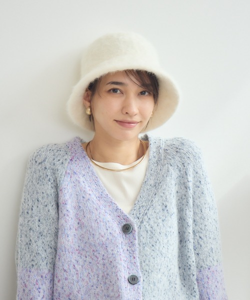 KATHARINE ROSS（キャサリンロス）の「【KATHARINE ROSS】【JUNK PRODUCTIONS】ライクアンゴラベルハット（ハット・レディース・ホワイト/グレー/ベージュ・MEDIUM）」の4枚目の写真