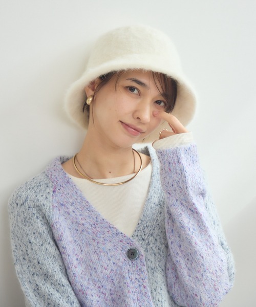 KATHARINE ROSS（キャサリンロス）の「【KATHARINE ROSS】【JUNK PRODUCTIONS】ライクアンゴラベルハット（ハット・レディース・ホワイト/グレー/ベージュ・MEDIUM）」の5枚目の写真