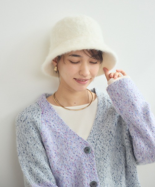 KATHARINE ROSS（キャサリンロス）の「【KATHARINE ROSS】【JUNK PRODUCTIONS】ライクアンゴラベルハット（ハット・レディース・ホワイト/グレー/ベージュ・MEDIUM）」の6枚目の写真