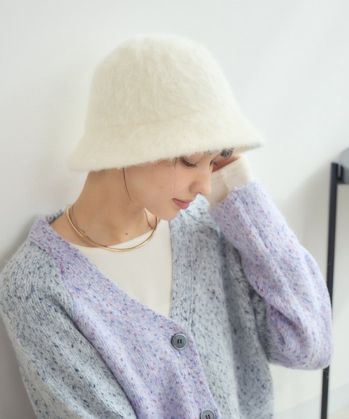 KATHARINE ROSS（キャサリンロス）の「【KATHARINE ROSS】【JUNK PRODUCTIONS】ライクアンゴラベルハット（ハット・レディース・ホワイト/グレー/ベージュ・MEDIUM）」の8枚目の写真