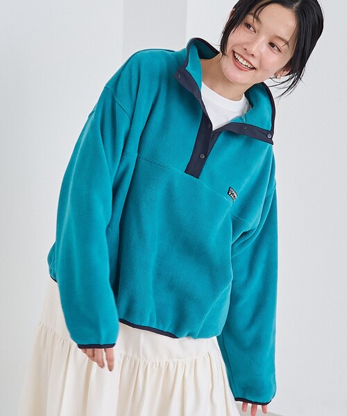 coen(コーエン)の「【PARKNIK(パークニック)】ハーフスナップフリース(スウェット・レディース・ケリーグリーン/ダークグレー/ベージュ・L/M)」の3枚目の写真