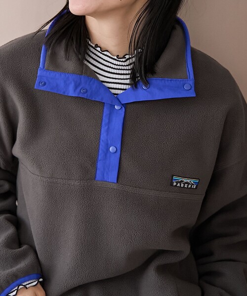 coen(コーエン)の「【PARKNIK(パークニック)】ハーフスナップフリース(スウェット・レディース・ケリーグリーン/ダークグレー/ベージュ・L/M)」の6枚目の写真