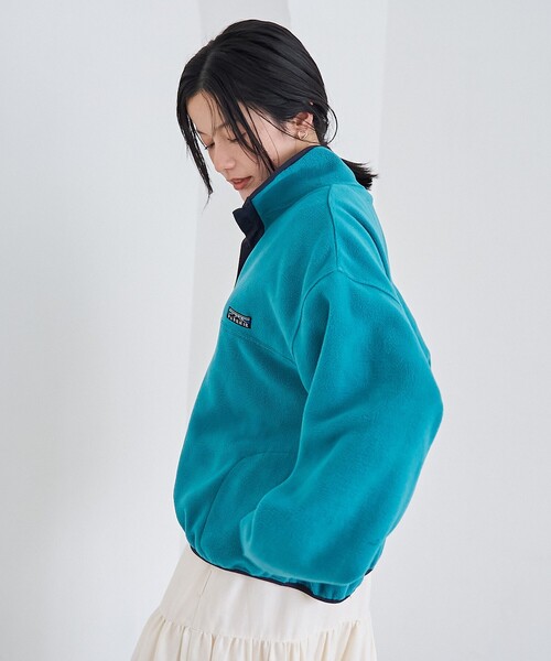 coen(コーエン)の「【PARKNIK(パークニック)】ハーフスナップフリース(スウェット・レディース・ケリーグリーン/ダークグレー/ベージュ・L/M)」の14枚目の写真