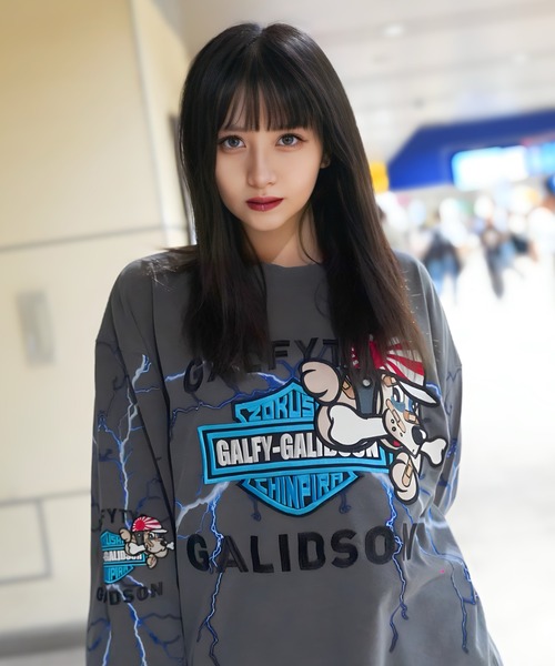 GALFY(ガルフィー)の「GA×GALFY-バイク乗りロンTee(Tシャツ/カットソー・メンズ・ブラック/ブラック系2/チャコール/ホワイト・L/XL)」の4枚目の写真