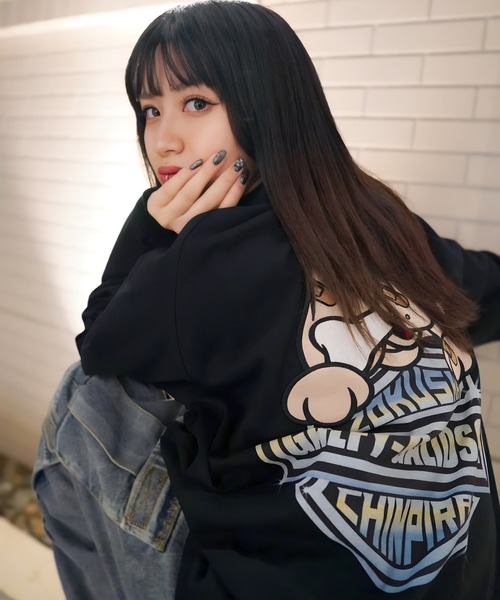 GALFY(ガルフィー)の「GA×GALFY-バイク乗りロンTee(Tシャツ/カットソー・メンズ・ブラック/ブラック系2/チャコール/ホワイト・L/XL)」の3枚目の写真