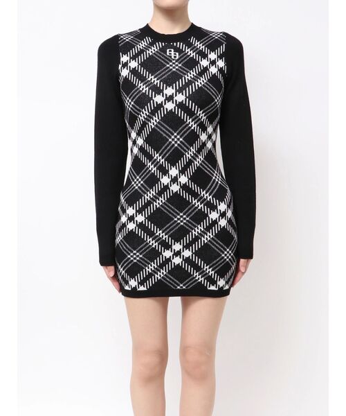 GYDA（ジェイダ）の「GG embroideryラメチェックニットワンピース（ワンピース・レディース・ベージュ/オフホワイト/ブラック・FREE）」の21枚目の写真