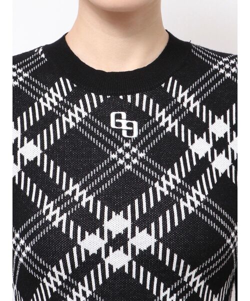 GYDA（ジェイダ）の「GG embroideryラメチェックニットワンピース（ワンピース・レディース・ベージュ/オフホワイト/ブラック・FREE）」の18枚目の写真
