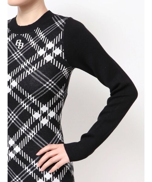 GYDA（ジェイダ）の「GG embroideryラメチェックニットワンピース（ワンピース・レディース・ベージュ/オフホワイト/ブラック・FREE）」の17枚目の写真